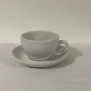 Le Tauci 2 PCs set ceramic cup and Saucer white. 8oz